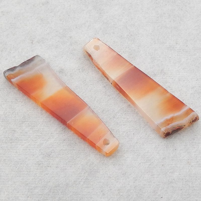 Natural Red Agate Earring Beads 34*12*3mm, 4.3g