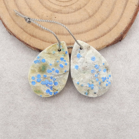 Nugget (Rough Sides) Natural K2 Jasper Earring Beads, Drilled Gemstone Pair