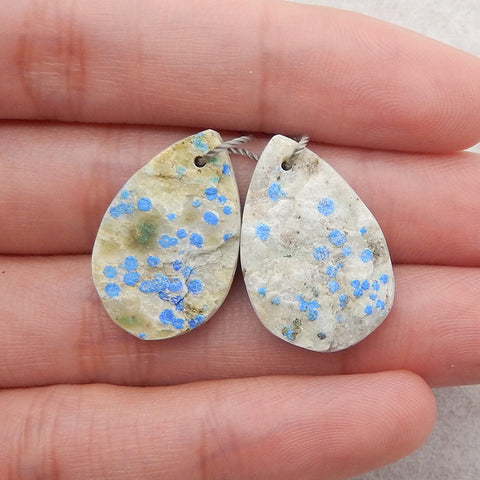 Nugget (Rough Sides) Natural K2 Jasper Earring Beads, Drilled Gemstone Pair