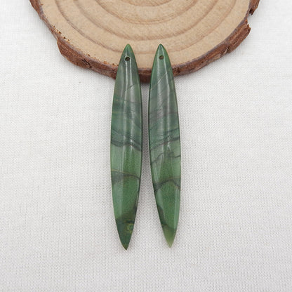 Natural African Jade Earring Beads 54x8x5mm, 6.0g
