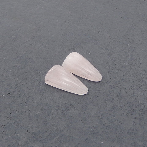 Natural Rose Quartz Earring Beads,Handmade Gemstone Earring pair