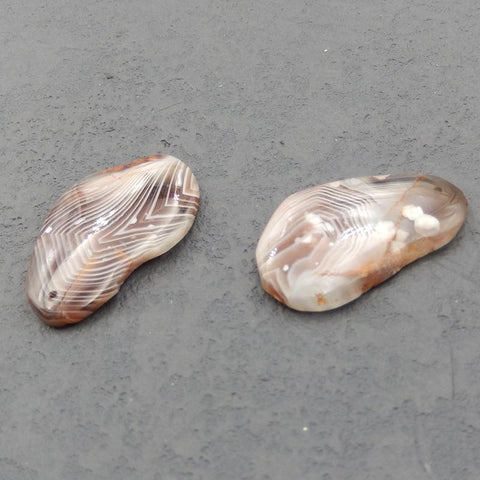 Natural Banded Agate Earring Beads 33x21x4mm, 9.7g