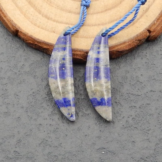 Natural Lapis Lazuli Earring Beads 31x8x3mm, 3.5g