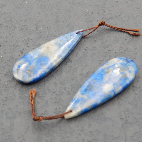 Paire de Boucles d'Oreilles en Lapis Lazuli Naturel 38x14x4mm ,8.10g