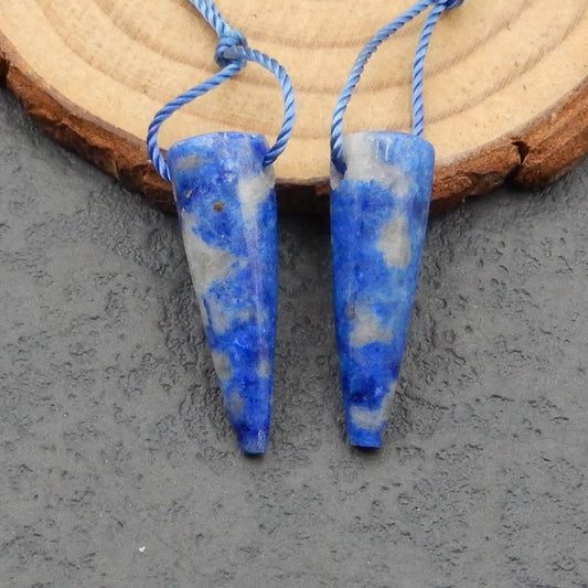 Natural Lapis Lazuli Earring Beads 25x8mm, 4.5g