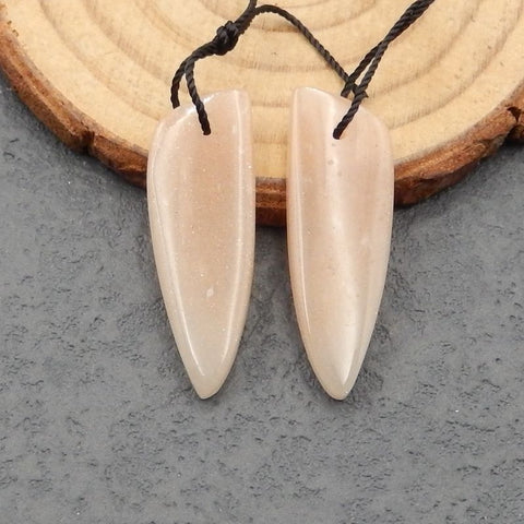 Paire de boucles d'oreilles en pierre de soleil naturelle, 32 x 11 x 4 mm, 4,5 g