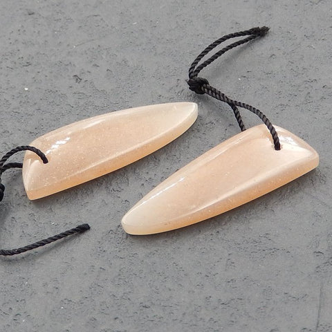 Paire de boucles d'oreilles en pierre de soleil naturelle, 32 x 11 x 4 mm, 4,5 g