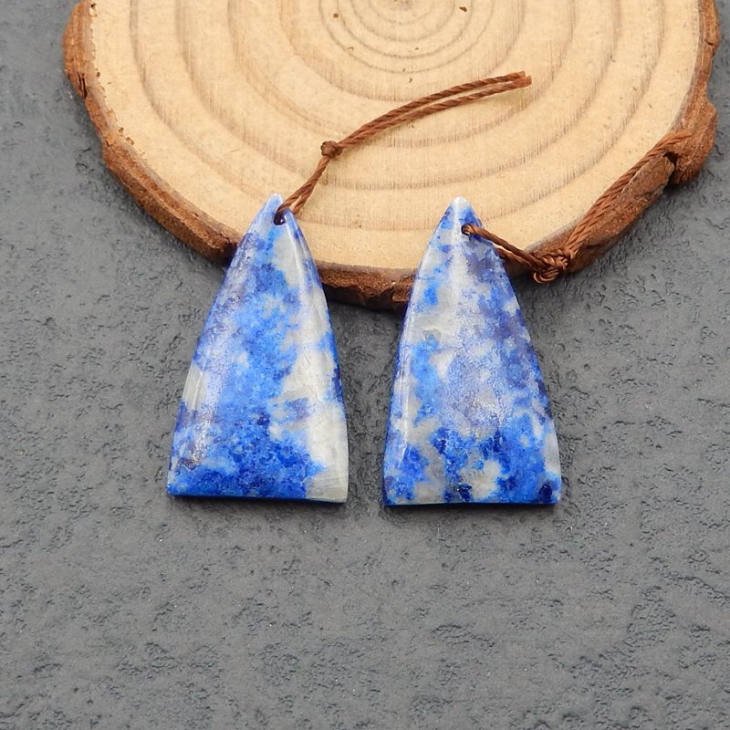 Natural Lapis Lazuli Earring Beads 25x18x4mm, 6g