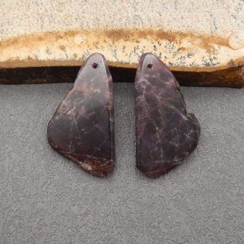New Natural Stone Amethyst Earring Beads, Drilled Earrings For Jewelry DIY Making, Purple Stone Earrings, 30×16×3mm, 4.5g