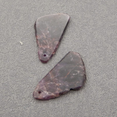 New Natural Stone Amethyst Earring Beads, Drilled Earrings For Jewelry DIY Making, Purple Stone Earrings, 30×16×3mm, 4.5g