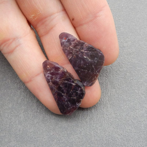 New Natural Stone Amethyst Earring Beads, Drilled Earrings For Jewelry DIY Making, Purple Stone Earrings, 30×16×3mm, 4.5g