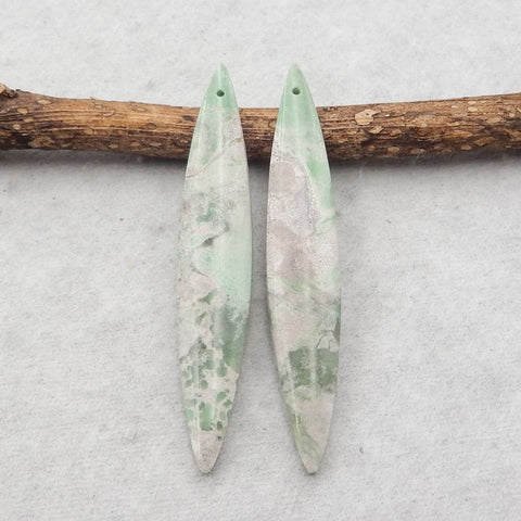 Natural Variscite Earring Beads 56*10*4mm, 6.3g