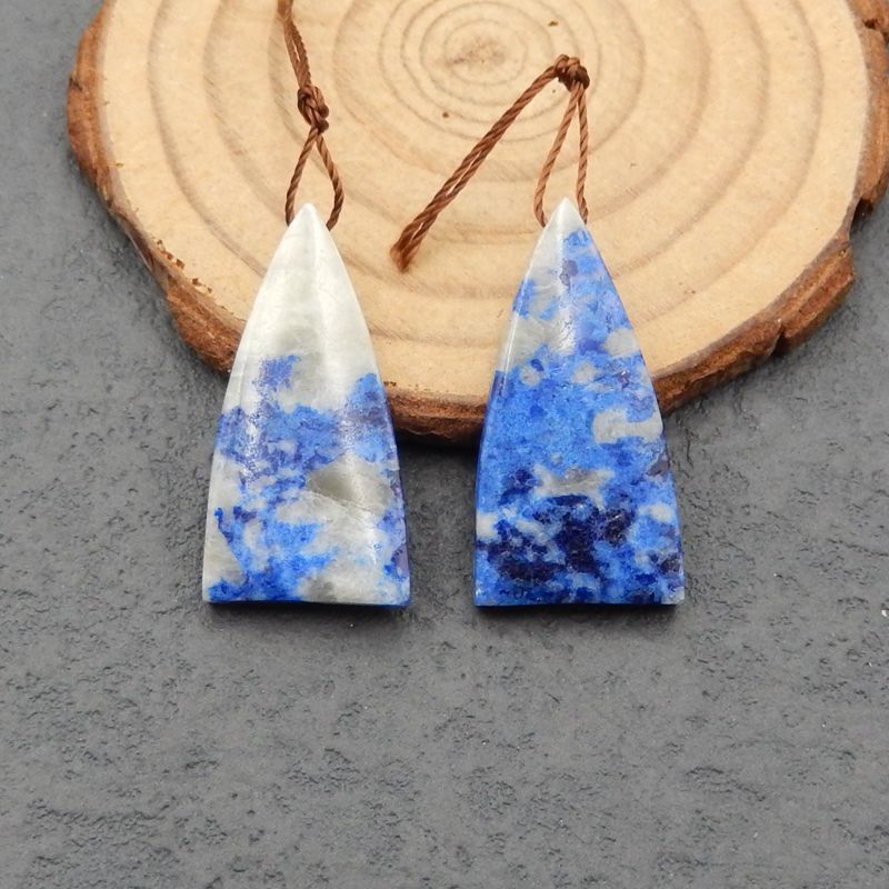 Natural Lapis Lazuli Earring Beads 25x18x4mm, 6g