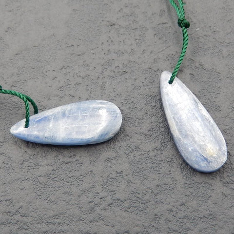 Natural Blue Kyanite Earring Beads 24x10x3mm, 4.0g