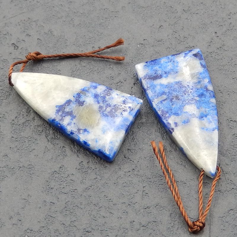 Natural Lapis Lazuli Earring Beads 25x18x4mm, 6g