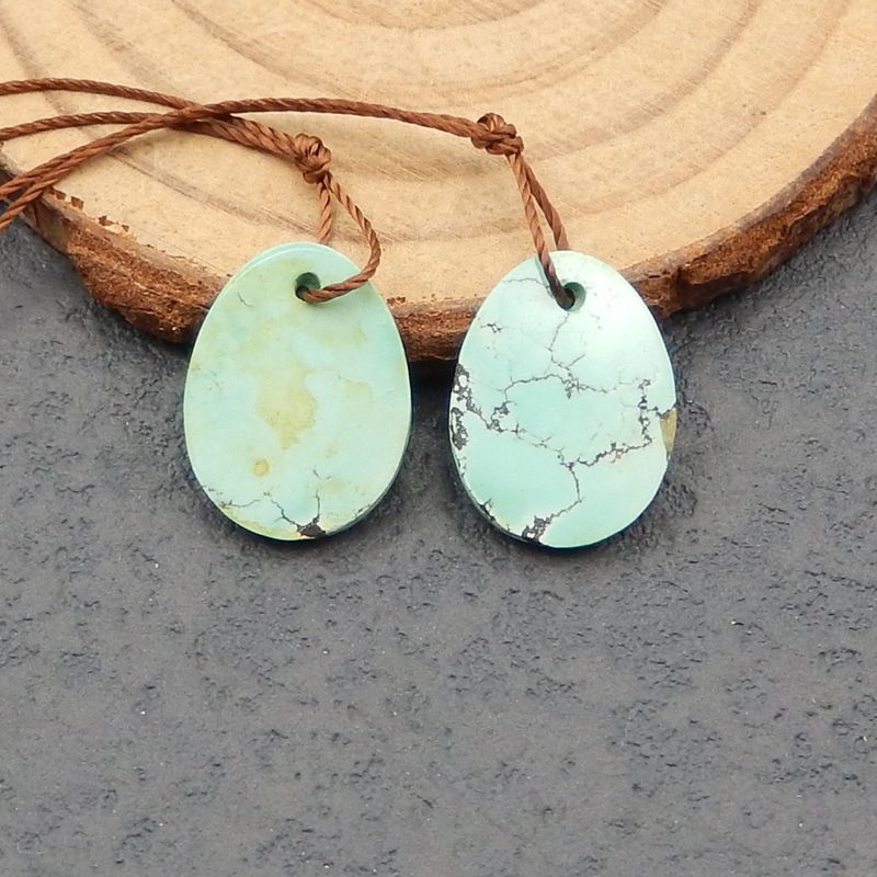 Natural Turquoise Earring Beads 16x12x2mm, 1.5g