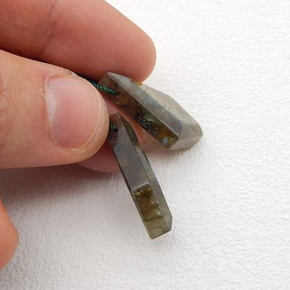 Natural Labradorite Earring Beads 30*18*7mm, 9.1g