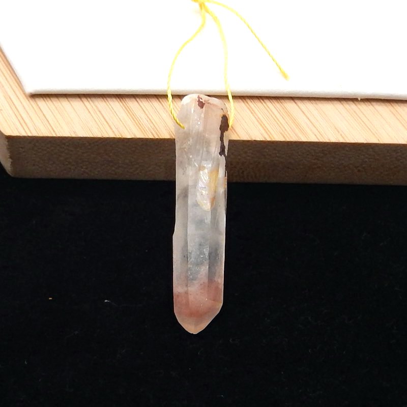 Natural Quartz Pendant Bead 44*10*8mm, 6.3g