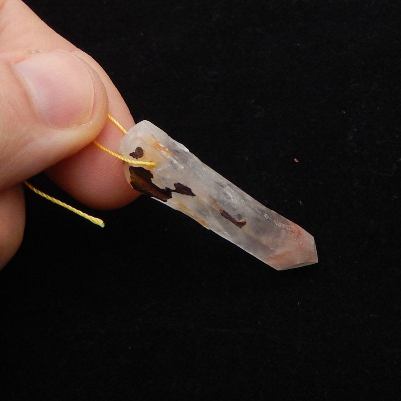 Natural Quartz Pendant Bead 44*10*8mm, 6.3g