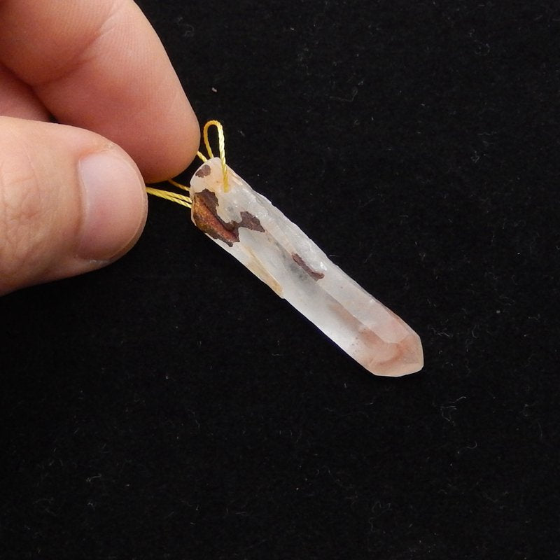 Natural Quartz Pendant Bead 44*10*8mm, 6.3g