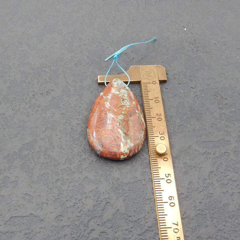 Natural Green Opal Pendant Bead 43x27x8mm, 13g