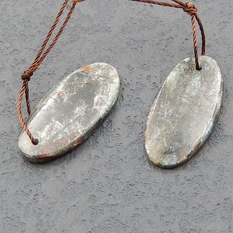 Natural Green Kyanite Earring Beads 26x13x3mm, 5.4g