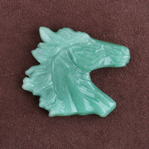 Carved Stone Crystal Horse Pendant, Natural Gemstone Horse Head, Crystal Horse Beads for Necklace Making, Rose Quartz Obsidian horse bead