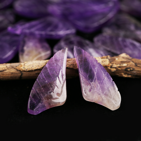 Earrings Bead Amethyst - Wing Earrings Natural Stone jewelry accessories