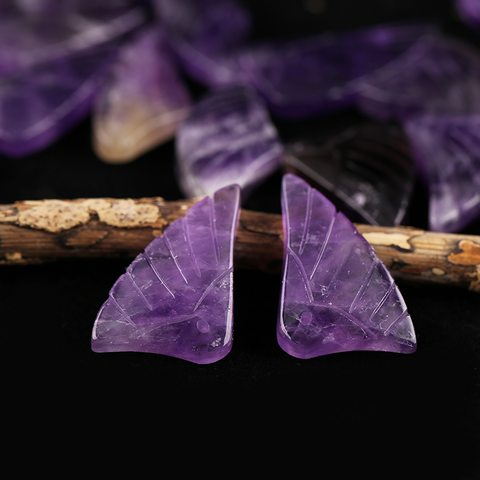 Earrings Bead Amethyst - Wing Earrings Natural Stone jewelry accessories