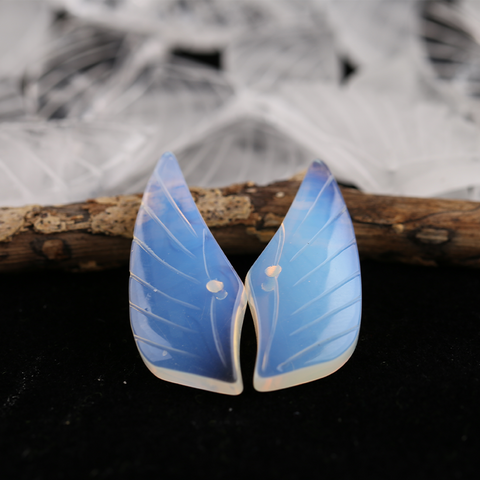 Earrings Bead Opalite - Wing Earrings Natural Stone jewelry accessories