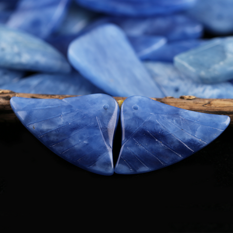 Earrings Bead OnyxBlue - Wing Earrings Natural Stone jewelry accessories