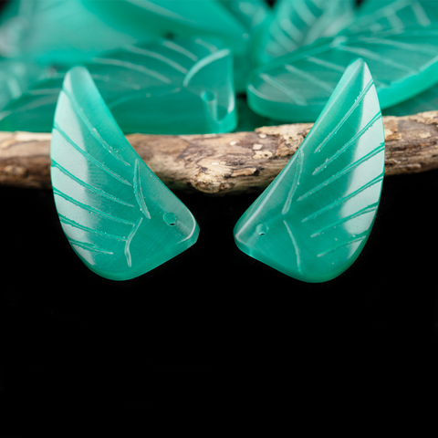 Earrings Bead Green Cymophane - Wing Earrings Natural Stone jewelry accessories