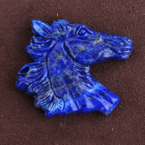 Carved Stone Crystal Horse Pendant, Natural Gemstone Horse Head, Crystal Horse Beads for Necklace Making, Rose Quartz Obsidian horse bead