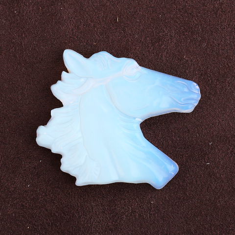 Carved Stone Crystal Horse Pendant, Natural Gemstone Horse Head, Crystal Horse Beads for Necklace Making, Rose Quartz Obsidian horse bead