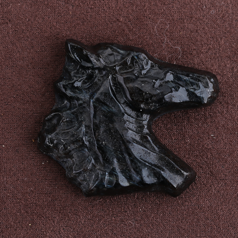 Carved Stone Crystal Horse Pendant, Natural Gemstone Horse Head, Crystal Horse Beads for Necklace Making, Rose Quartz Obsidian horse bead