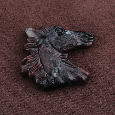 Carved Stone Crystal Horse Pendant, Natural Gemstone Horse Head, Crystal Horse Beads for Necklace Making, Rose Quartz Obsidian horse bead