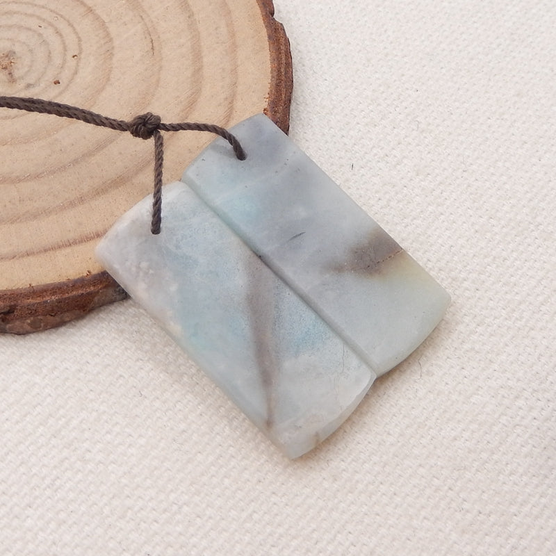 Natural Amazonite Earring Beads 32x12x3mm, 6.4g