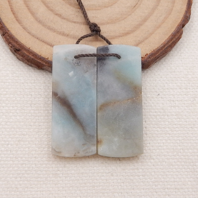 Natural Amazonite Earring Beads 32x12x3mm, 6.4g