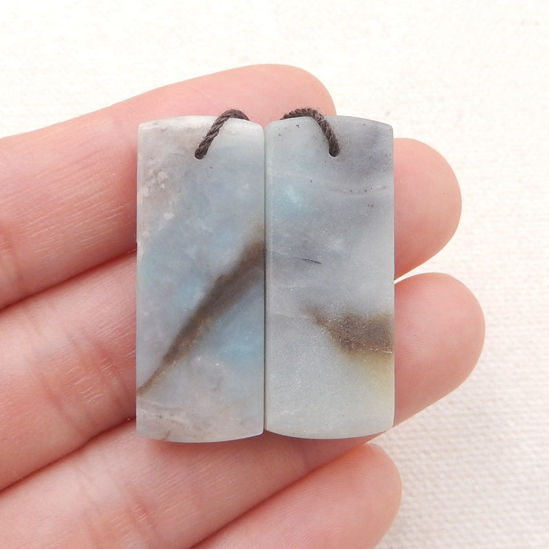 Natural Amazonite Earring Beads 32x12x3mm, 6.4g