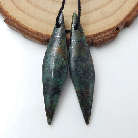 Natural African Turquoise Earring Beads 44x12x5mm, 7.8g