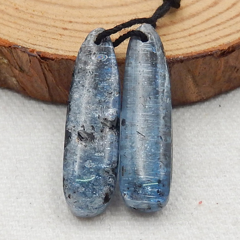 Natural Blue Kyanite Earring Beads 29x7x4mm, 3.9g