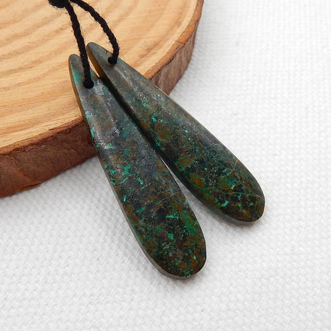 Natural African Turquoise Earring Beads 39x11x5mm, 7.2g