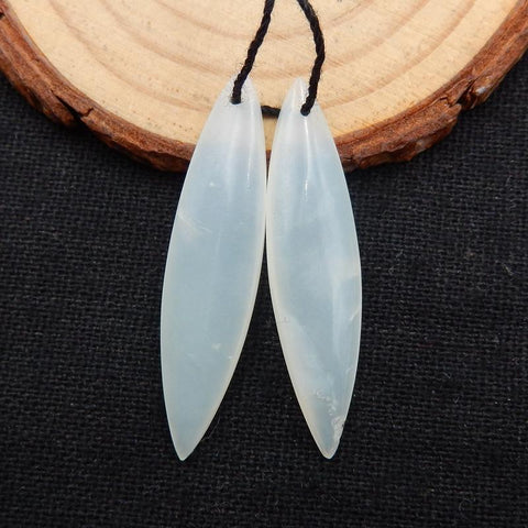 Natural Nephrite Jade Earring Beads,40x10x5mm, 3.7g