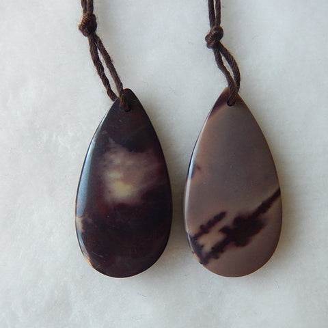 Chohua Jasper Teardrop Boucles d'oreilles Stone Pair, pierre pour la fabrication de boucles d'oreilles, 30x13x4.5mm, 5.4g