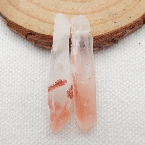 Natural Red Quartz Earring Beads 33x6x5mm, 3.6g