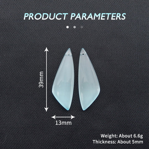 BITEFU 1 Pair Light Green Cymophane (Cat's Eye) Stone Earring Beads, Beautiful Earring, Jewelry DIY Making, 6.6g