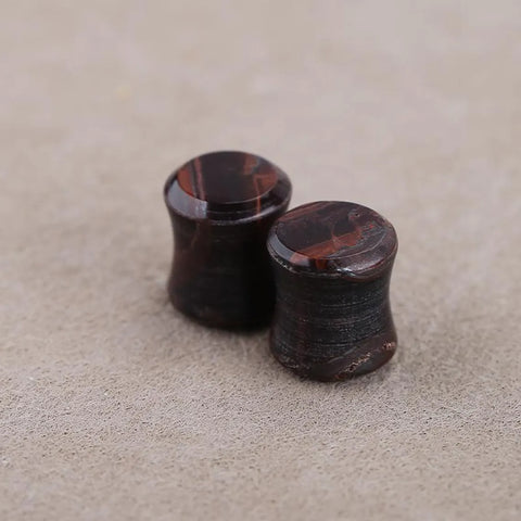 red tiger eye stone ear plugs double flare gauges
