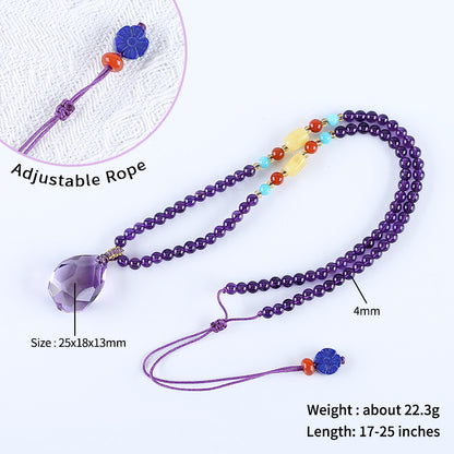 Beautiful Adjustable Natural Gemstone Loose Beads Necklace, Best Gemstone Jewelry Gift, 17-25 Inch, 25x18x13mm, 4mm, 22.3g