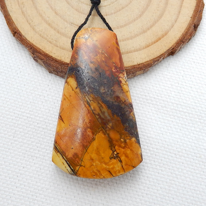 Natural Multi-Color Picasso jasper Drilled Pendant Bead, 48x28x12mm, 24.6g - MyGemGarden