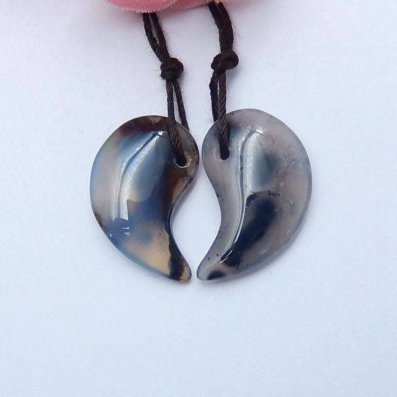 Natural Agate Drilled Earrings Pair 23x14x5mm,4.3g - MyGemGarden